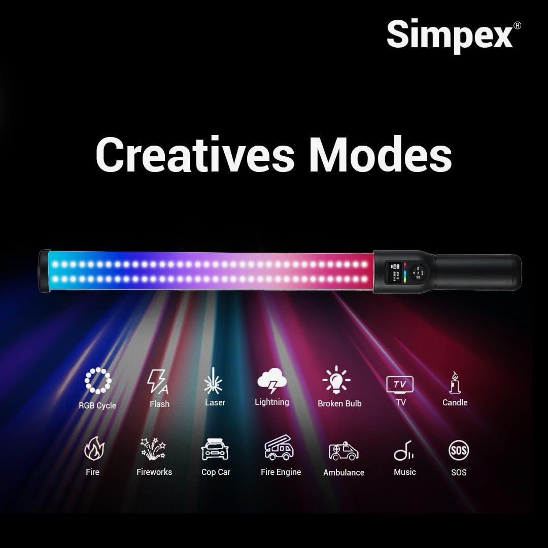 Simpex LS-500R Handheld RGB Stick Light | Full RGB Bi-Colour for Creative Photography Videography