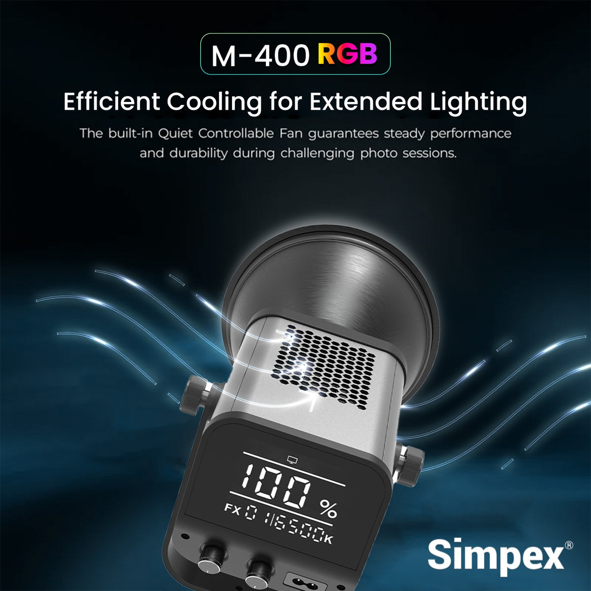 Simpex M-400R RGB Continuous LED Light | APP Controlled, Full RGB + Bi-Colour for Studio Commercial Photography