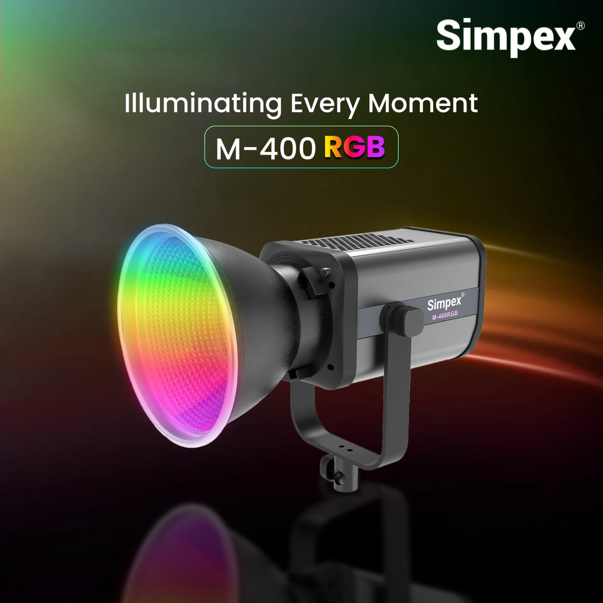 Simpex M-400R RGB Continuous LED Light | APP Controlled, Full RGB + Bi-Colour for Studio Commercial Photography
