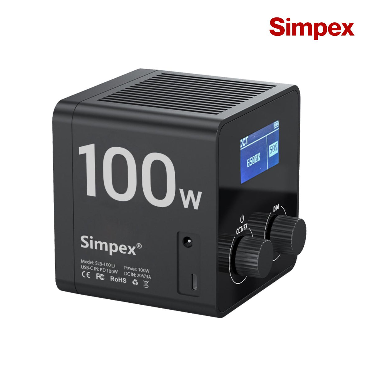 Simpex SLB-100Bi 100W Dual Colour Continuous LED Light | Built-in Battery, Reflector for Professional Studio Photography