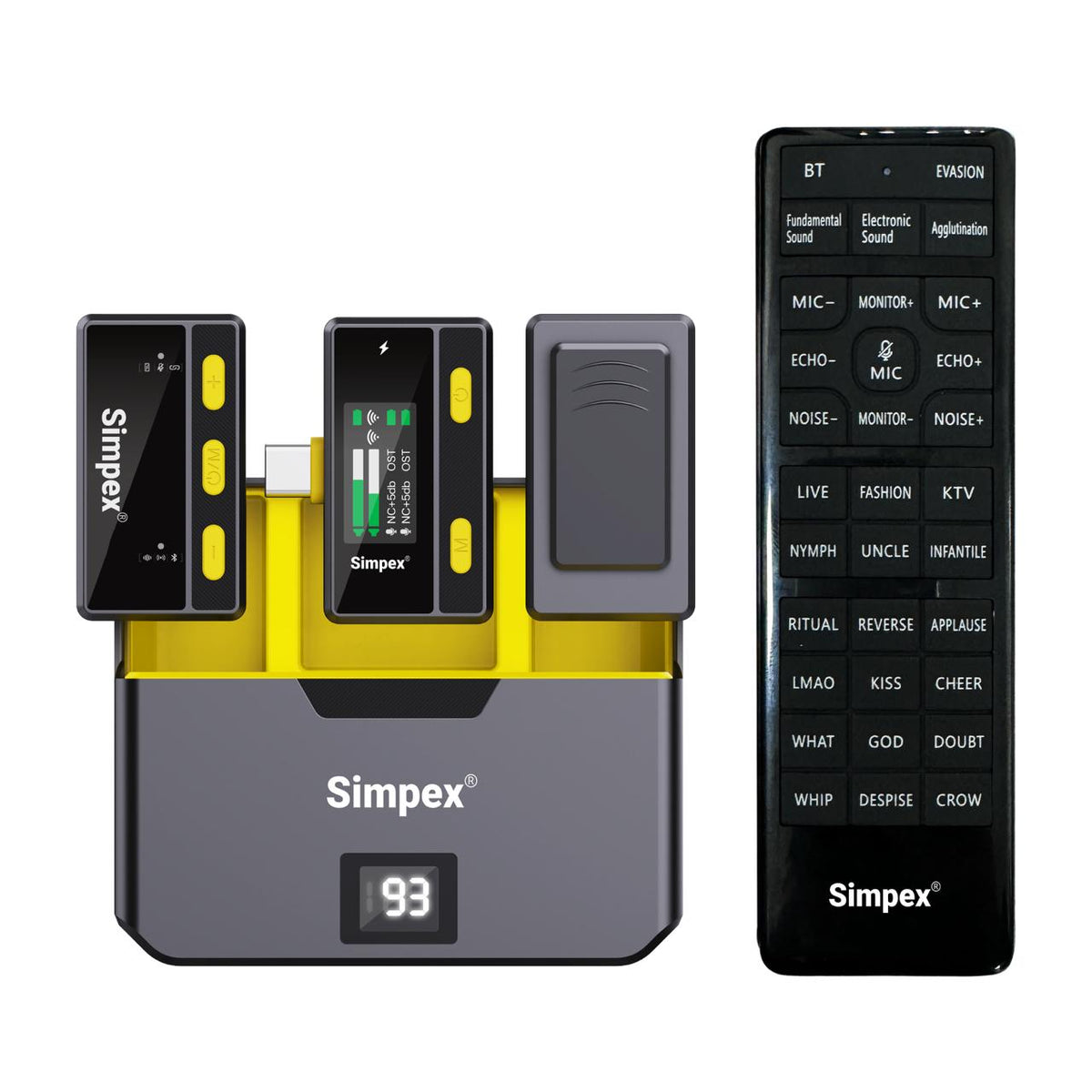 Simpex Mic-072 Wireless Microphone System | Remote Control, Noise Cancellation for Video Photography