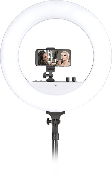 Simpex RL-621 18 Inch Bi-Colour LED Ring Light with Light Stand | for Makeup Vlogging YouTube Photography