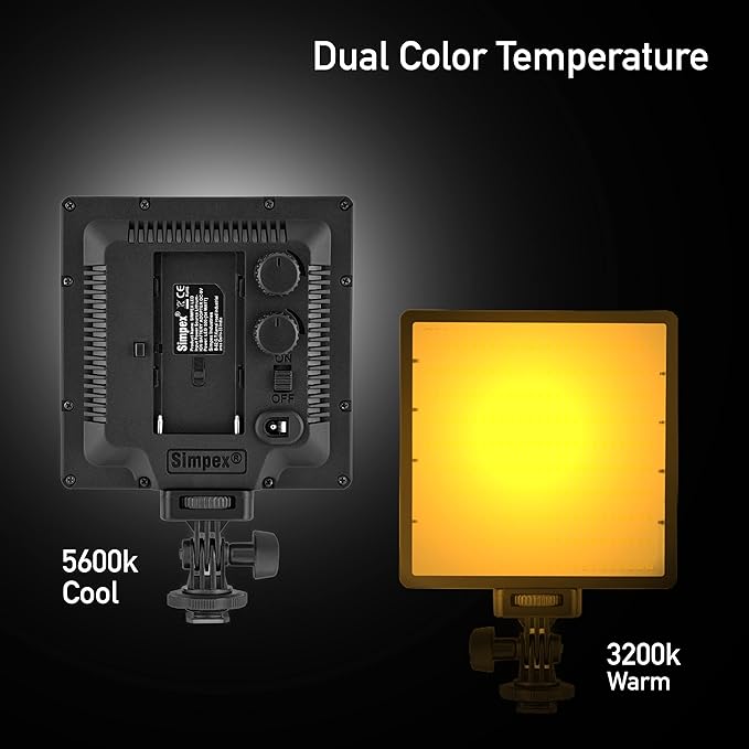 Simpex LED-500 Bi Pocket Size Camera LED Light | with NP-F770 Battery for Photography Video