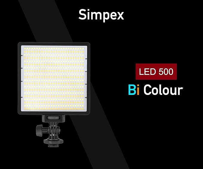 Simpex LED-500 Bi Pocket Size Camera LED Light | with NP-F770 Battery for Photography Video