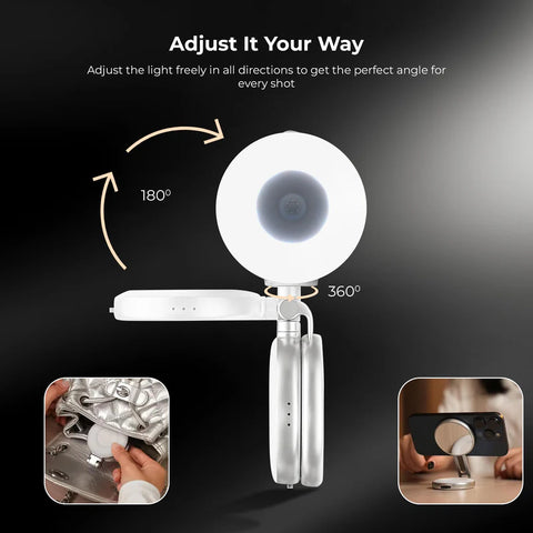 Digitek DRL-3W Magnetic Selfie Ring Light | 3W Portable USB Rechargeable LED Fill Light for Smartphone, Vlogging, Reels