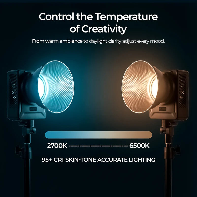 Digitek Lite DCL-400 WBC Combo 330W Bi-Colour COB LED Continuous Light | 26860LM, CRI 95+, 10 FX, Bowens Mount for Professional Shoots
