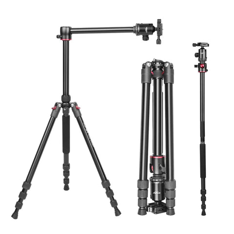 Digitek DTR-520 BH 152cm Professional Aluminium Tripod Cum Monopod | 7kg Load, Swivel Pan Head, 4-Section for DSLR DV Camera