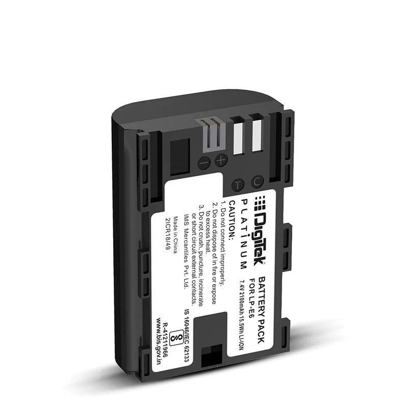 Digitek LP-E6 Platinum 2100mAh Rechargeable Li-ion Battery for Canon DSLR Cameras