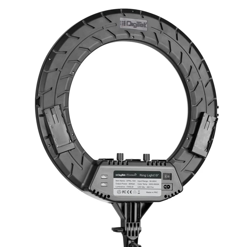 Digitek Platinum DPRL-19H Professional LED Ring Light 80W | AC/DC Power, 7200LM, CRI 97+, 3200K-5600K, 360° Phone Holder