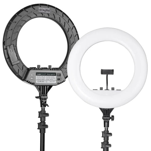 Digitek Platinum DPRL-19H Professional LED Ring Light 80W | AC/DC Power, 7200LM, CRI 97+, 3200K-5600K, 360° Phone Holder