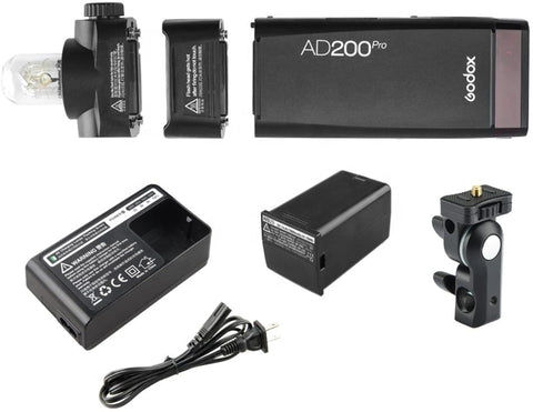 Godox AD200 Pro TTL Pocket Flash Strobe 200Ws | 2.4G Wireless, HSS 1/8000s, 2900mAh Battery, 2 Year Warranty
