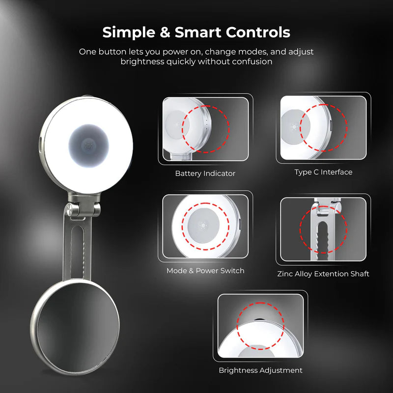 Digitek DRL-3W Magnetic Selfie Ring Light | 3W Portable USB Rechargeable LED Fill Light for Smartphone, Vlogging, Reels