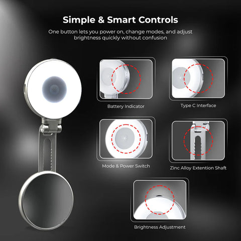 Digitek DRL-3W Magnetic Selfie Ring Light | 3W Portable USB Rechargeable LED Fill Light for Smartphone, Vlogging, Reels