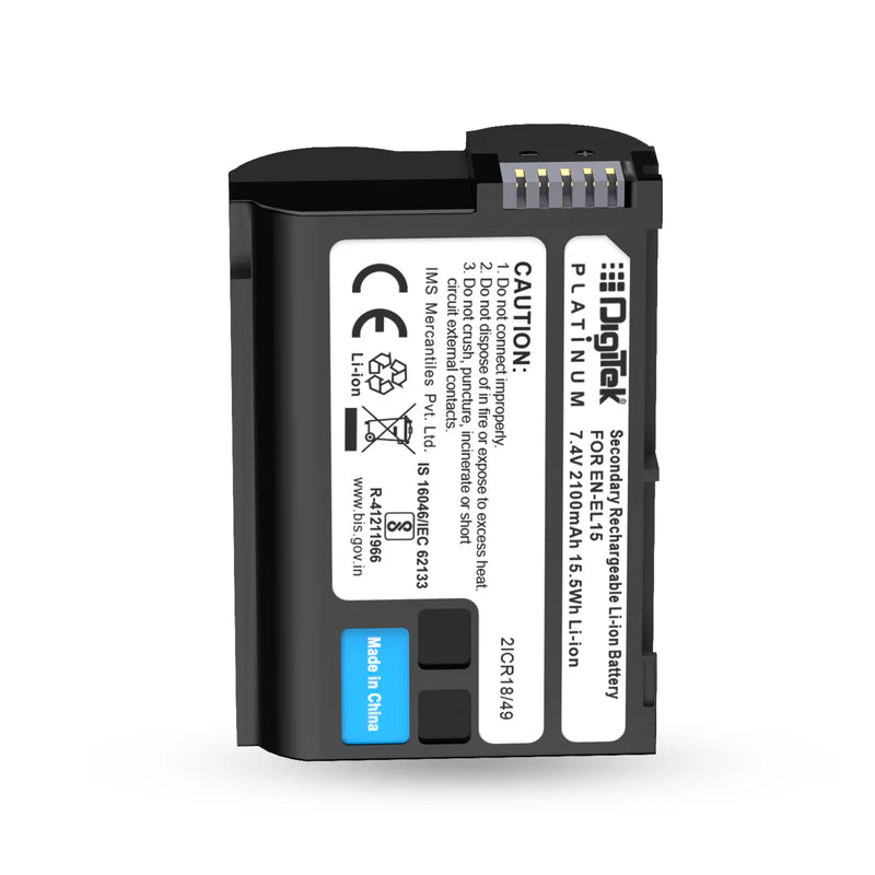 Digitek ENEL-15 Platinum Rechargeable Li-ion Battery for Nikon DSLR & Mirrorless Cameras