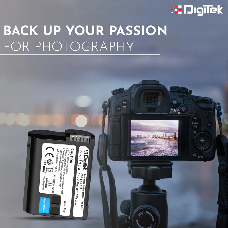 Digitek ENEL-15 Platinum Rechargeable Li-ion Battery for Nikon DSLR & Mirrorless Cameras
