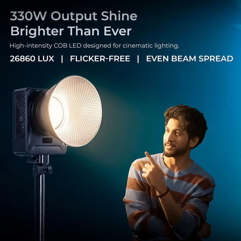Digitek Lite DCL-400 WBC Combo 330W Bi-Colour COB LED Continuous Light | 26860LM, CRI 95+, 10 FX, Bowens Mount for Professional Shoots