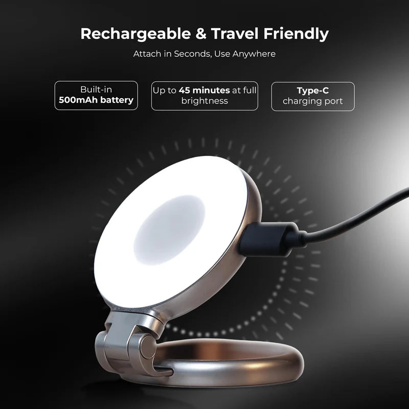 Digitek DRL-3W Magnetic Selfie Ring Light | 3W Portable USB Rechargeable LED Fill Light for Smartphone, Vlogging, Reels